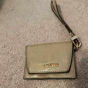 Steve Madden Cream Key & Card Holder